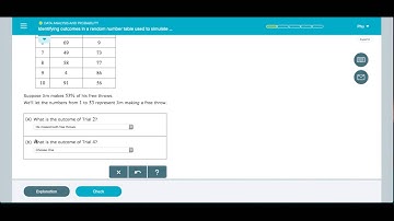 ALEKS: Identifying outcomes in a random number table used to simulate a compound event