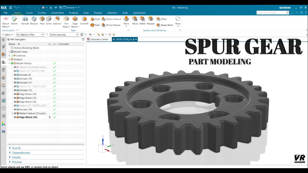 SPUR GEAR || GEARS || 3D MODELING || NX SIEMENS