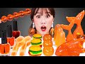 🍊ASMR Orange food dessert Mukbang 🍊주황색 디저트 먹방 JiniYum 지니얌