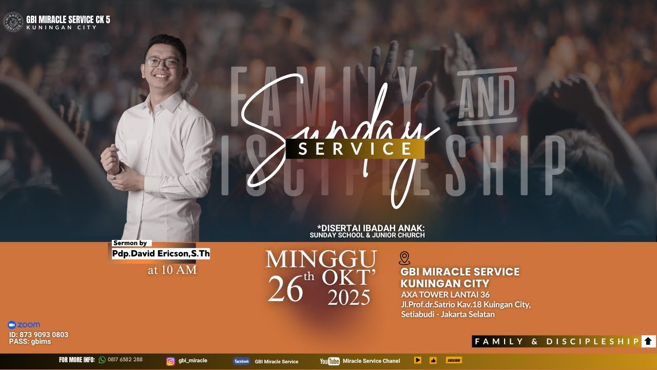 SUNDAY SERVICE - 26/10/2025 (1.30 PM) - "Ketenangan" - Pdp.David Ericson,S.Th