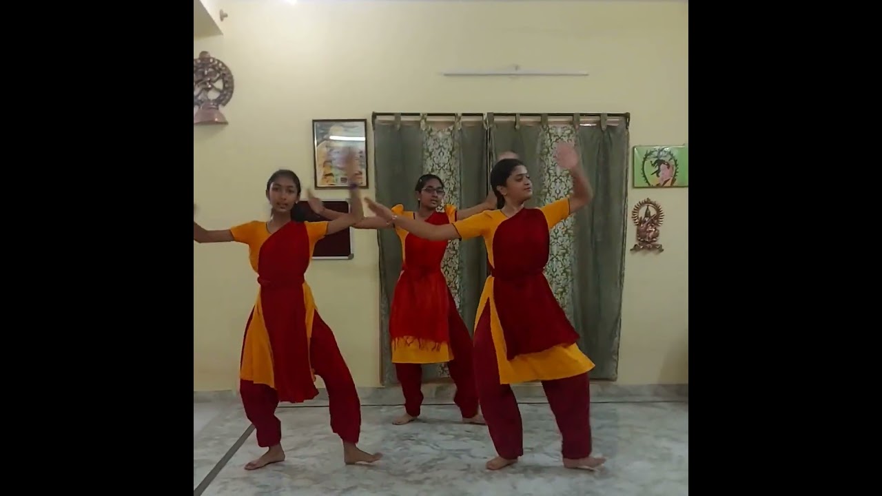 Nrityatarangini dance academy Kuchipudi Students performing Aditala jathi
