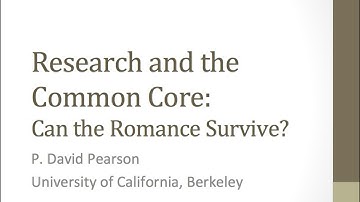 Dr. P. David Pearson: Research & the Common Core: Can the Romance-Survive? 2013-01-28