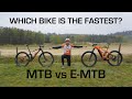 Which bike is the fastest a head to head bike battle mtb  vs emtb 