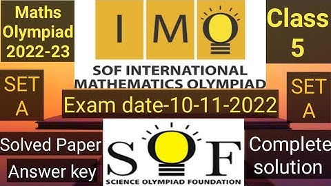IMO Class 5 Solution | Maths Olympiad 2022-23 #olympiads #sof #imo #class5 #class5maths #maths