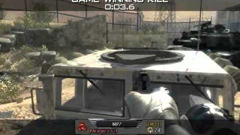 MW3 Awesome Throwing Knife Final Kill in All or Nothing on Dome