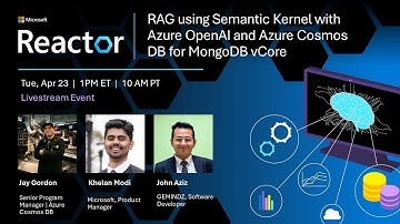 RAG using Semantic Kernel with Azure OpenAI and Azure Cosmos DB for MongoDB vCore