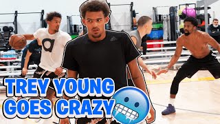 NBA All Star Trae Young *Crazy* half Court shots in Private 5v5 Basketball!