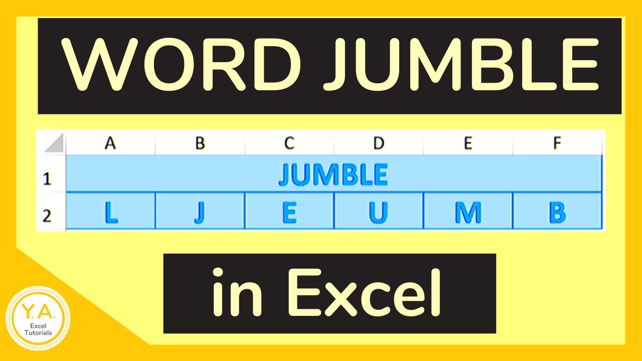 How Create a Jumble in Excel / Make a Word Scramble in Excel - Tutorial - YouTube