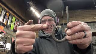 Forging  “J” hooks with leaf finials