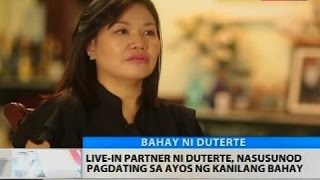 Live-in partner ni Duterte, nasusunod pagdating sa ayos ng kanilang bahay