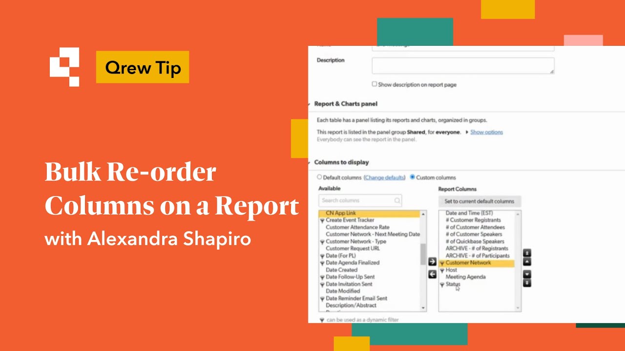 Bulk Re-order Columns on a Report | Qrew Tip - YouTube