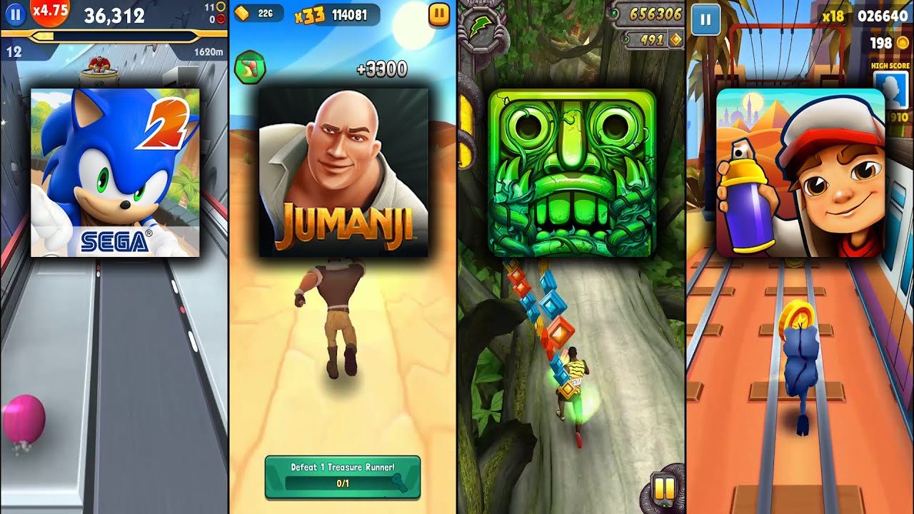 Sonic Dash 2 Sonic Boom Vs Jumanji Epic Run Vs Temple Run 2 Lost Jungle ...