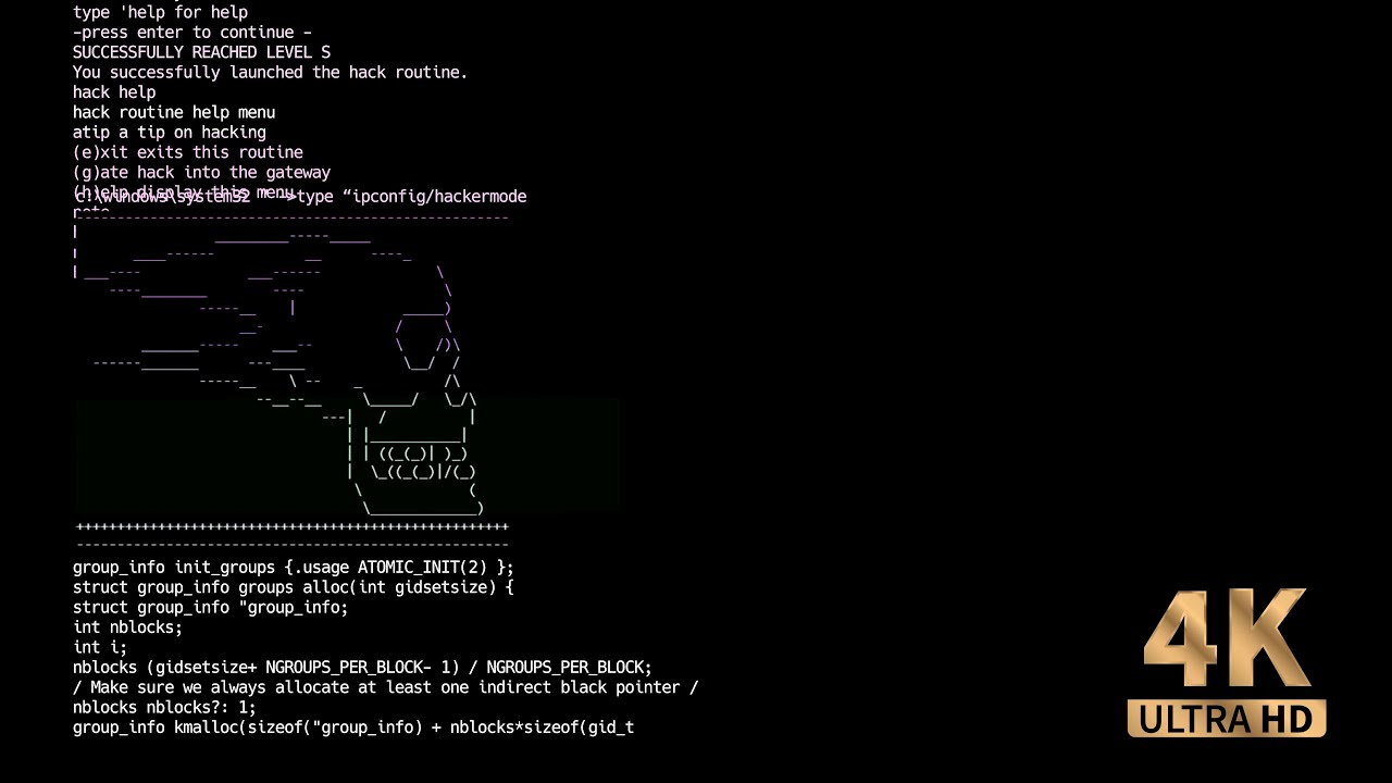 Free Hacker Screen 4K 60 FPS Black White & Purple Glitch Failure هاكر ...
