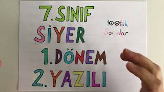 7. Sınıf Peygamberimizin Hayatı Siyer 1. Dönem 2. Yazılı