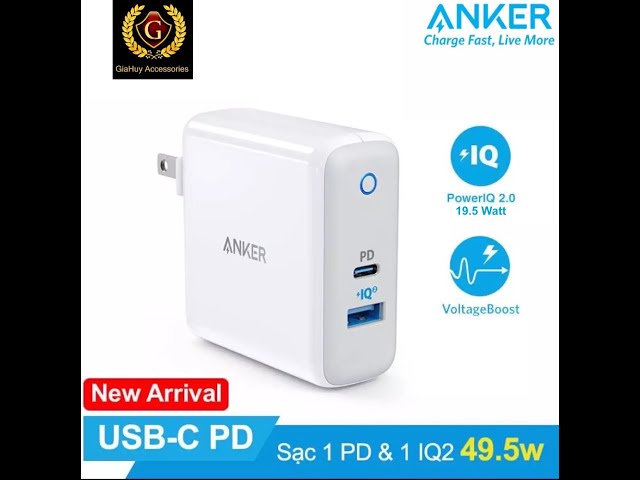 {NEW} Sạc ANKER PowerPort II, 49.5W - 2 Cổng (1 USB-C Power Delivery Và 1 Power IQ 2.0)