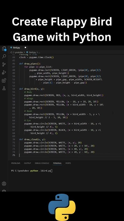 Create Flappy Bird Game with Python #coding #programming #shorts # ...