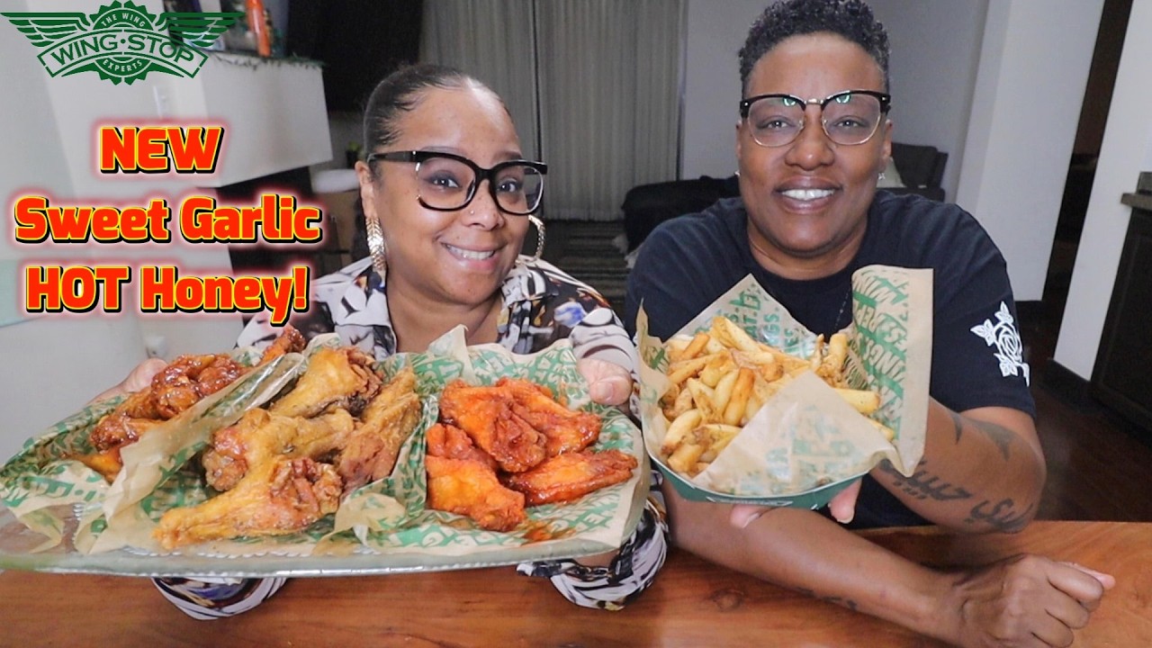 IM NOT HANGING OUT WITH YOUR EX. WINGSTOP NEW SWEET GARLIC HOT HONEY FRIED CHICKEN WINGS.