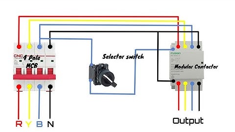 3 Phase Modular Contactor Wiring Diagram With Selector switch #youtube #subscribe