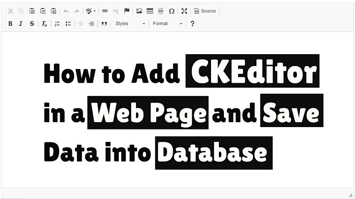 How to Add CKEditor in a Web Page and Save Data into Database
