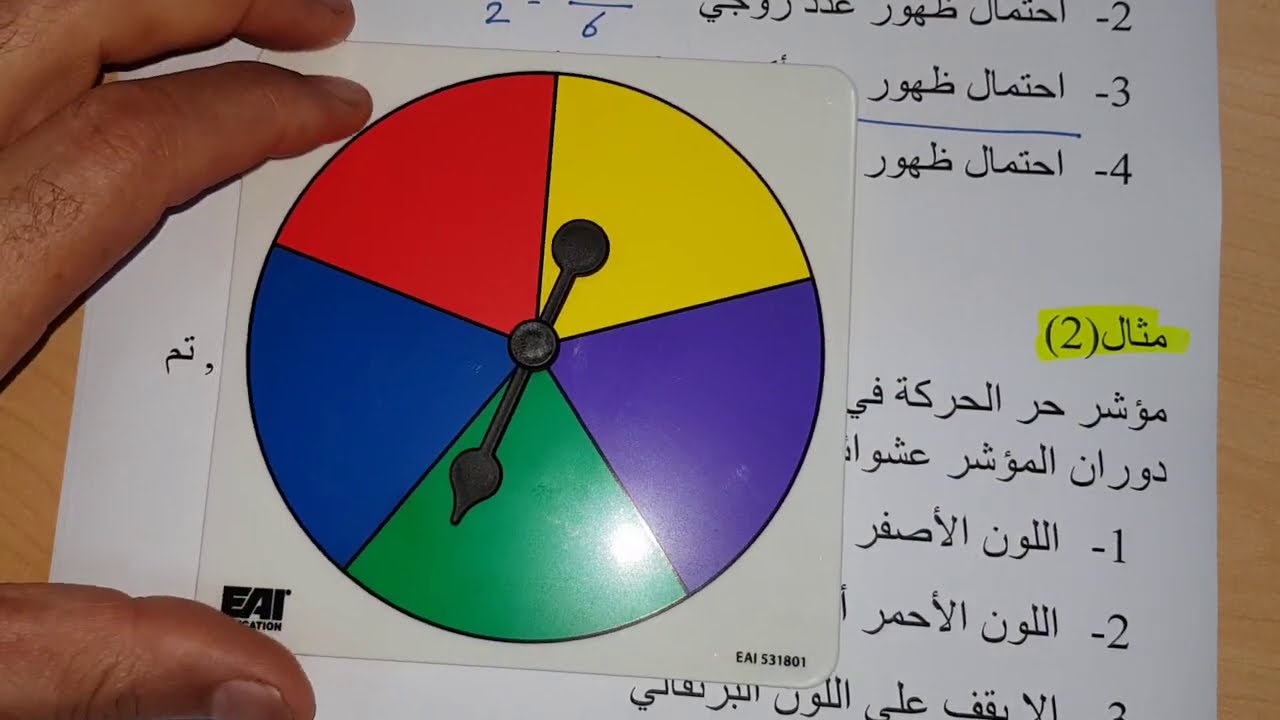 درس 2-7 الاحتمال النظري , حل تمارين الدرس , رياضيات صف سابع