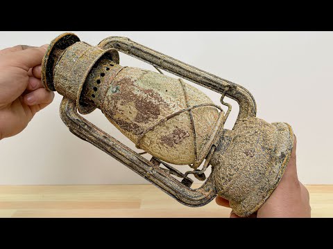 Perfect Restoration Of An Old Oil Lamp To The Ideal