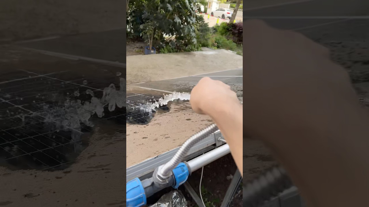 How do you clean solar panels? #solarsystem #solarpanel #cleaningsolarpanels