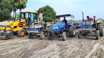 Fully Loading Jcb 3dx Backhoe Machine Sonalika Di 47 Swaraj 744 John Deere 5050 D Eicher 551 Tractor