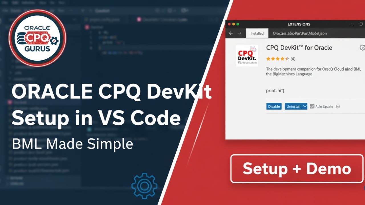 Oracle CPQ DevKit Setup in Visual Studio Code | BML Made Simple - YouTube