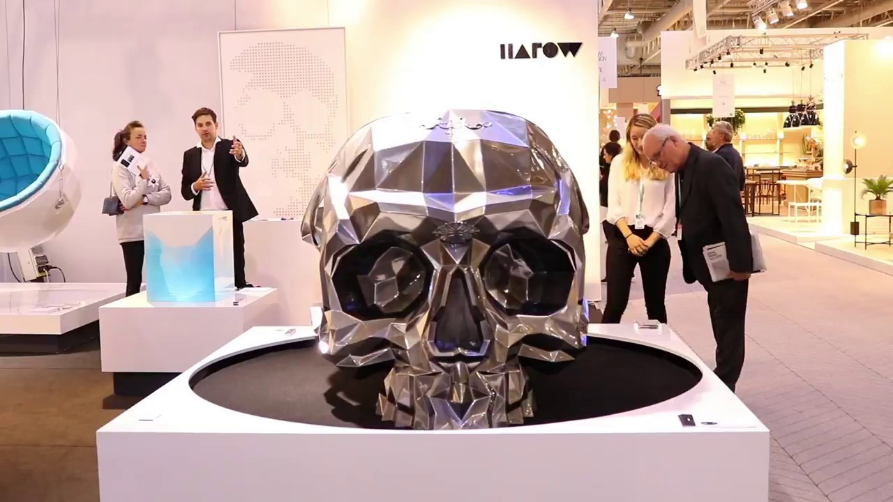 chrome skull armchair harow