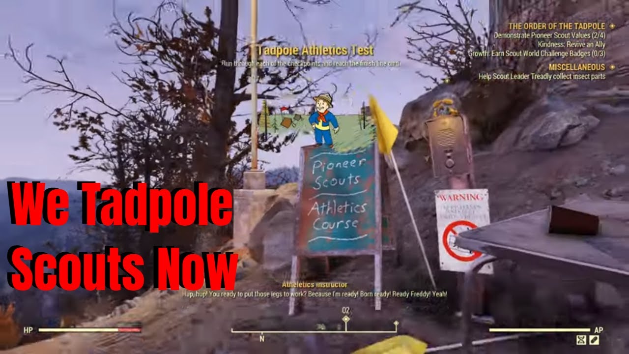 My Fallout 76 Tadpole Scout Training Experience YouTube