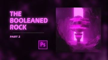 THE BOOLEANED ROCK !!! Photoshop Time-lapse || How to Post Process a Blender Render In Photoshop ||