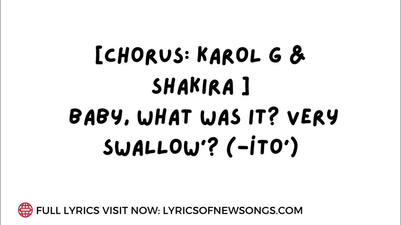 tqg karol g and shakira lyrics english - YouTube