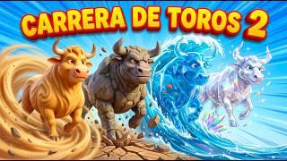 ¡La Gran Carrera de los Toros Elementales 2! 🐮💨 Arena, Piedra, Agua y Cristal | El Club de Juju screenshot 5