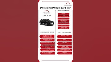 🚗 Car Maintenance Checklist Cheatsheet: Your Guide to a Healthy Car!