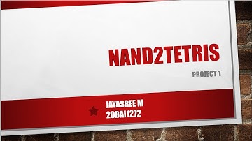 NAND2TETRIS Project1&2