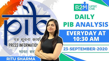 Daily PIB Analysis | 23-September-2020 | Crack UPSC CSE/IAS 2021-2022 | Ritu Sharma