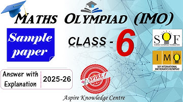 SOF IMO Class 6 Sample Paper 2025-26 | Class 6 IMO Sample Paper |Maths Olympiad Class 6 #imo #v118