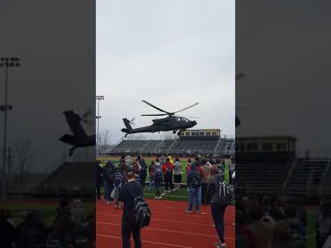 Apache Attack Helicopter at School