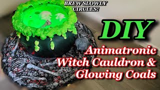 Animated Witch’s Cauldron & Glowing Coals  DIY