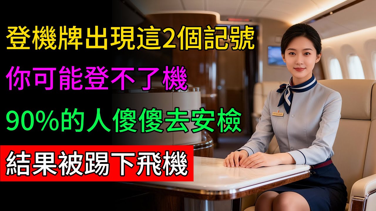 登機牌出現這2個記號，你可能登不了機!90%的人傻傻去安檢，結果被踢下飛機! #機票超售 #登機牌 #航班取消 #賠償 #空姐