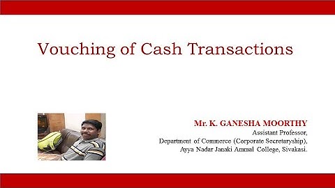 Vouching of Cash Transactions