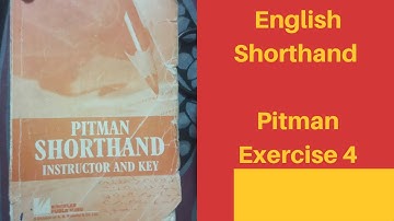 English Shorthand || Pitman Shorthand Instructor and Key || Exercise 4 ||