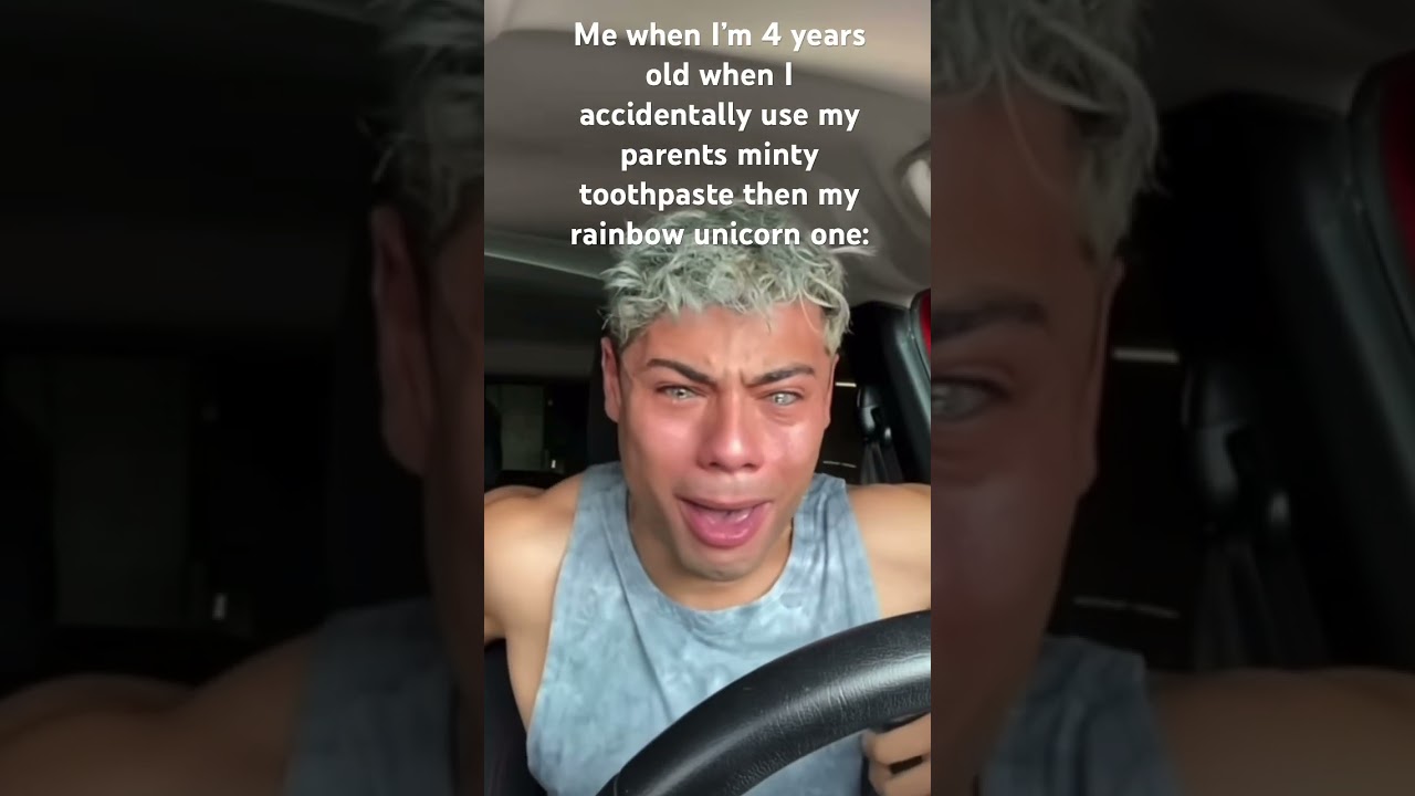 Me when I accidentally use my parents minty toothpaste then my Rainbow Unicorn One:😂😂😂