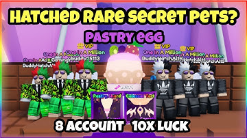 I Used 8 Account With 10x Luck To Hatch Pastry Egg! Rare Secret Pets | Mining Simulator 2