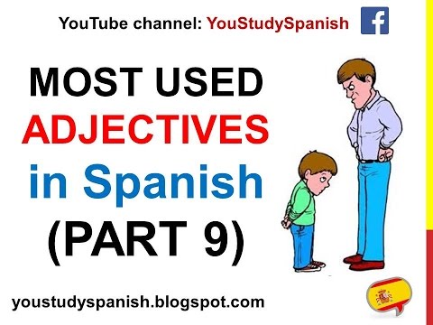 Spanish Lesson 80 - Most common ADJECTIVES in Spanish PART 9 100 most used qualifying adjectives