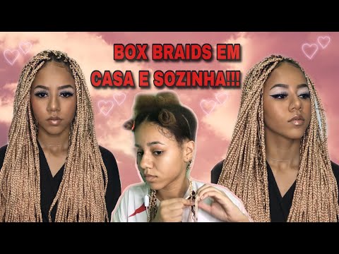 TRANÇAS COM LINHA DE CROCHÊ EM CASA E SOZINHA!! (técnica para todo tipo de cabelo)