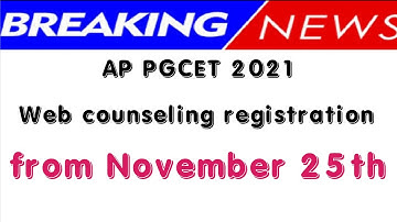Ap PGCET 2021 web counseling registration / Ap PGCET