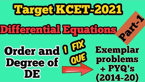 Differential Equations | Exemplar Problems + PYQ