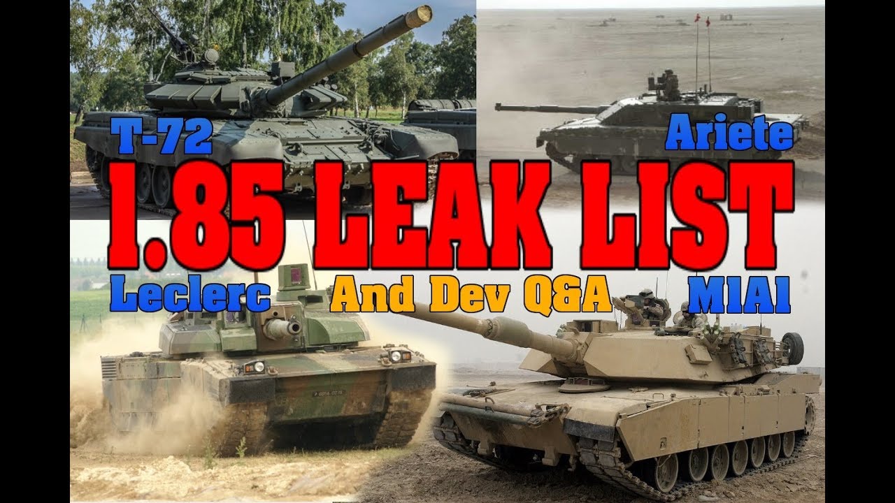 1.85 Leak List and Dev Q&A - War Thunder Weekly News