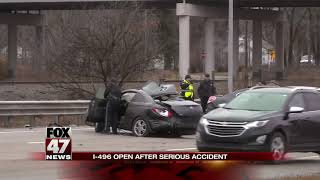 I-496 open after serious crash Friday morning